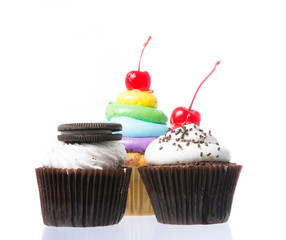 Velvet cupcakes isolate