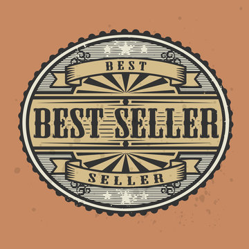 Vintage rubber stamp with the text Best Seller, vector