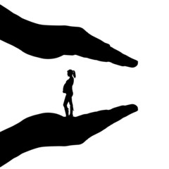 Vector silhouette of hands.