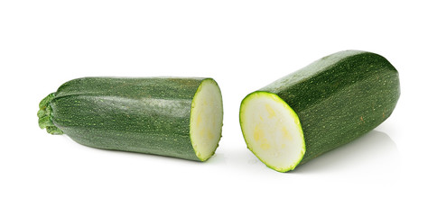 Fresh zucchini on white background