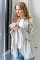 Beautiful woman having a coffee break