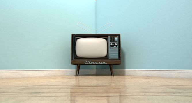 Old Classic Television In A Room