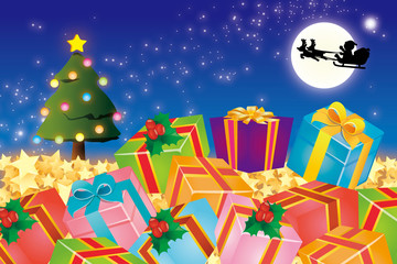 Fototapeta premium #Background #wallpaper #Vector #free #christmas #Xmas merry christmas,eve,fir tree,message,greeting card,santa claus,gift,white snowflakes,winter scenery,event,party,ornament,decoration,holy night 