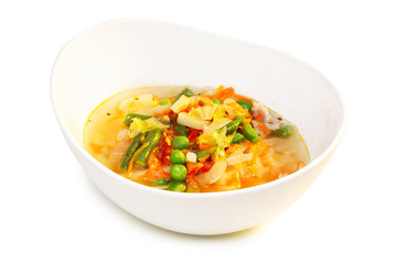 Minestrone soup isolated