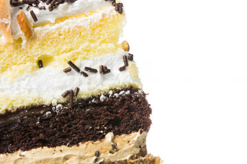 Chocolate cake isolated