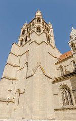 Fototapeta na wymiar Lausanne, Altstadt, Kathedrale, Kirchturm, Sommer, Schweiz