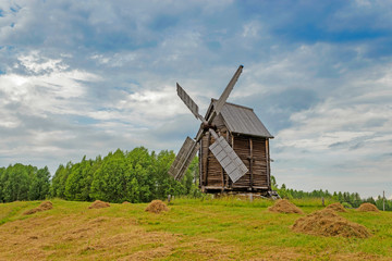 Fototapeta na wymiar wooden windmill