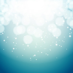 blue background with bokeh effects and stars