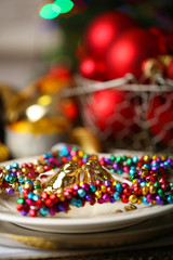 Fototapeta na wymiar Serving Christmas table close-up