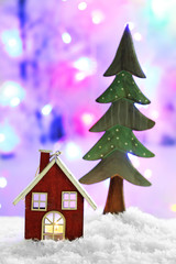 Obraz na płótnie Canvas Beautiful Christmas composition on shiny background