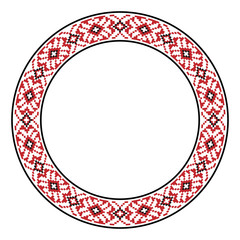 Traditional Slavic round embroidery