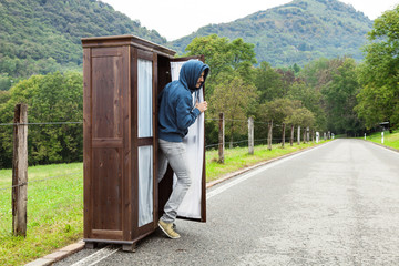 wooden wardrobe