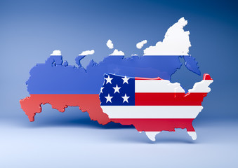 Fototapeta premium USA - Russia - blue