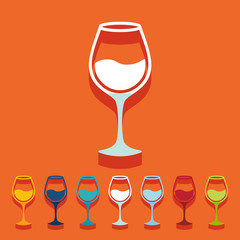 Flat design: wineglass