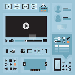 Flat UI design elements icons set for web and mobile