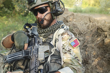 American Soldier with his rifle