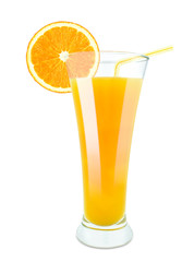 fresh orange juice isolated on white