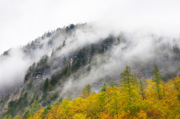 Autumnal hazy day in Alps