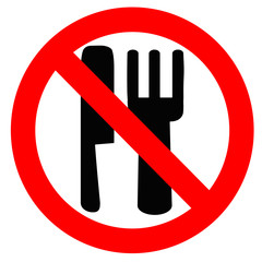 No Eating Allowed Sign Over White