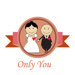 only you love illustration over color background