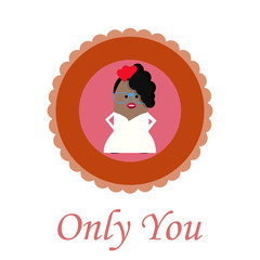 only you love illustration over color background