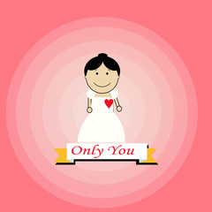 only you love illustration over color background