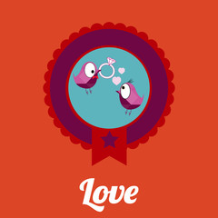 love illustration over color background