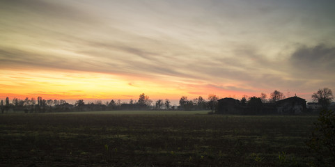 sunset on the Po valley