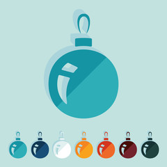 Flat design: christmas ball