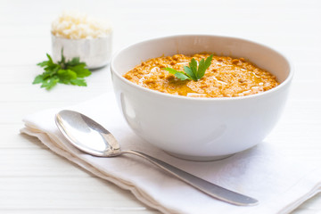 Vegetable Soup with Lentils, Pumpkin and Curry