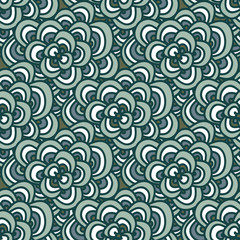 Simple doodle pattern in winter blue-green tones.