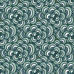 Simple doodle pattern in winter blue-green tones.