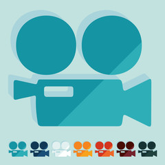 Flat design: movie camera