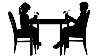 Vector silhouettes of children.