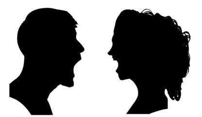 Vector silhouette of a couple.