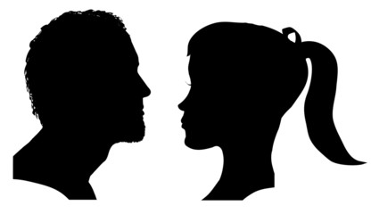 Vector silhouette of a couple.