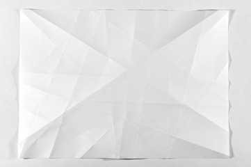 Folded white blank document