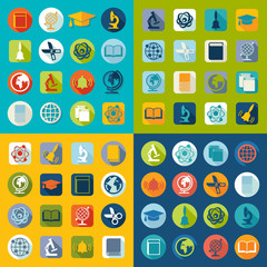Set of education flat icons