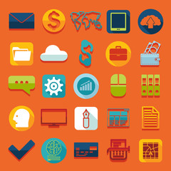 Set of business flat icons