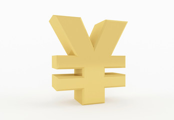3D generated sign of Yen or Yuan