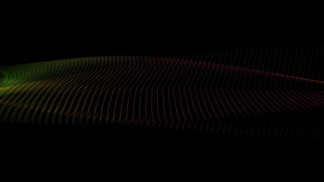 Colorful abstract waves on black background
