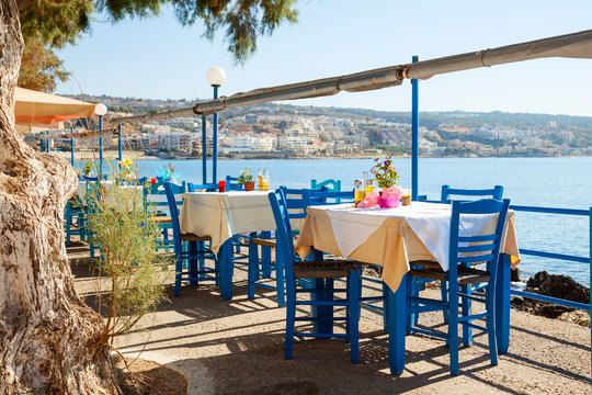 Seaside cafe terrace