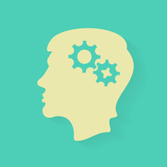 Silhouette head thinks