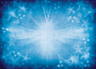 Blue glowing star background.