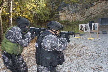 special anti-terrorist squad, coached at the shooting range