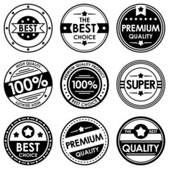 Set of retro vintage badges and labels. Black and White Style
