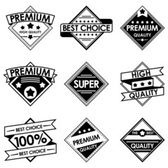 Set of retro vintage badges and labels. Black and White Style