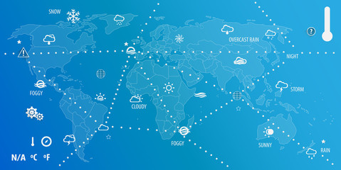 Blue world weather info graphic
