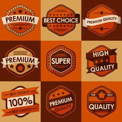 Set of retro vintage badges and labels. Flat Style