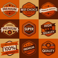 Set of retro vintage badges and labels. Flat Style